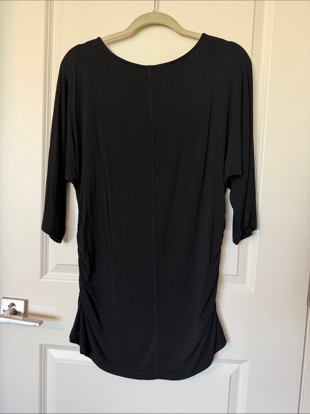 Banana Republic Black Dolman Sleeve Ruched Side Top XL - Picture 4 of 9